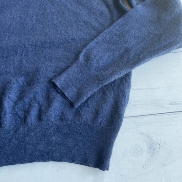 Brooks Brothers Men's 100% Saxxon Wool V-Neck Sweater, Navy Blue - Size Large - Picture 5 of 12